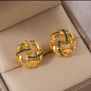 14k Gold Plate Love Knot Studs